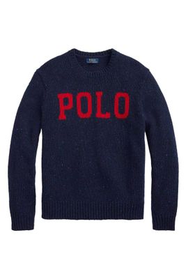 Polo Ralph Lauren Big & Tall Polo Ralph Lauren trui donkerblauw effen wol 