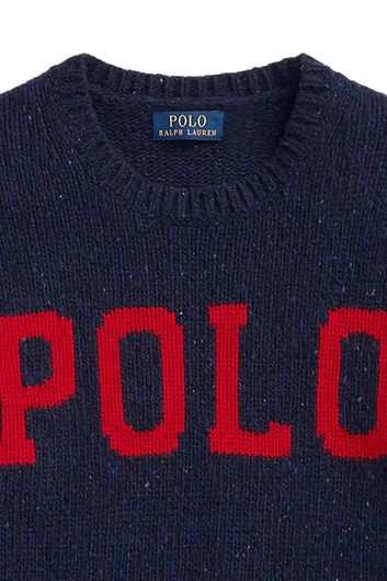  Big & Tall trui Polo Ralph Lauren donkerblauw effen wol 