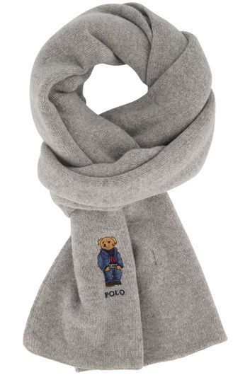 Polo Ralph Lauren sjaal/muts set grijs effen