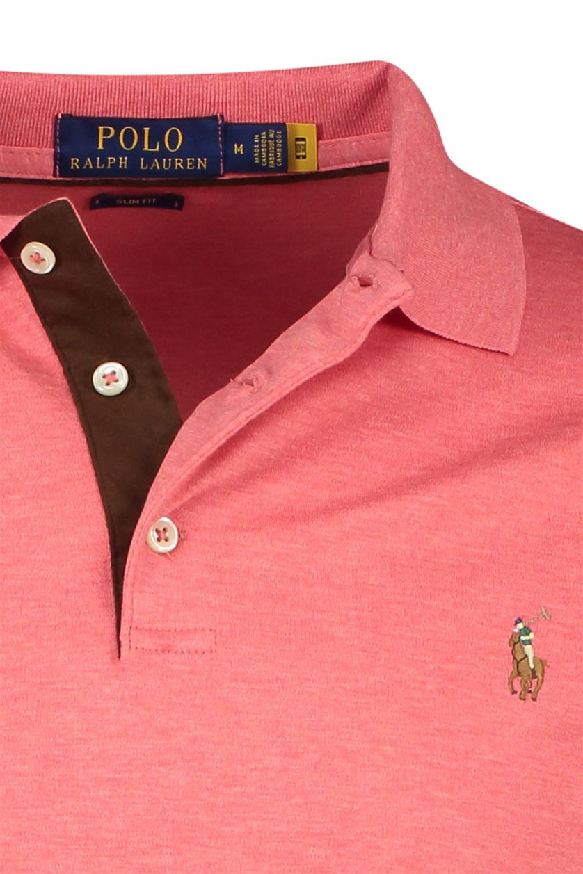 Polo Ralph Lauren trui roze effen katoen  3 knoops