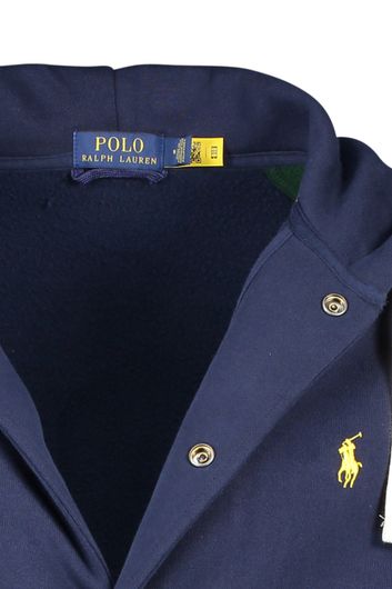 vest Polo Ralph Lauren blauw gestreept katoen opstaande kraag knopen