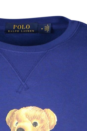 Polo Ralph Lauren trui ronde hals blauw geprint katoen