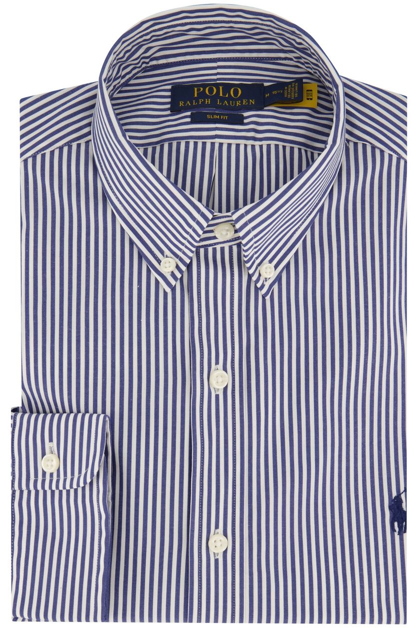 Polo Ralph Lauren casual overhemd Slim Fit blauw gestreept katoen slim fit