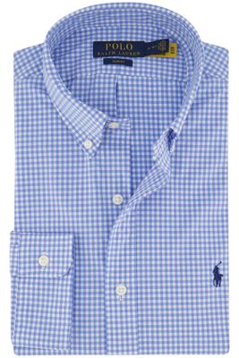 Polo Ralph Lauren Polo Ralph Lauren casual overhemd Slim Fit blauw geruit katoen slim fit