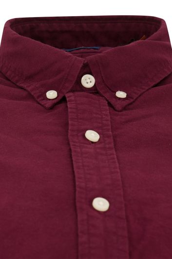 Polo Ralph Lauren casual overhemd  slim fit bordeaux effen katoen