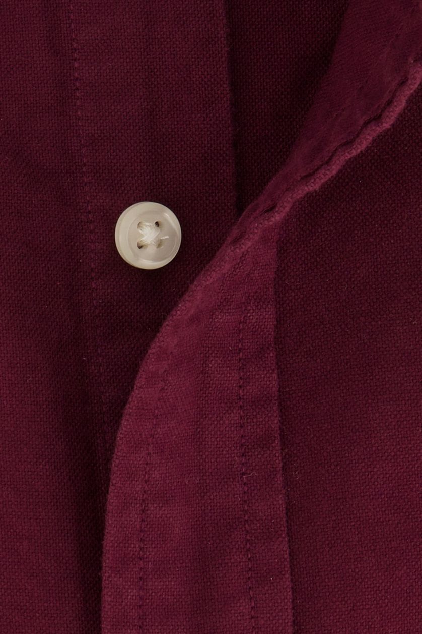 Polo Ralph Lauren casual overhemd  bordeaux effen katoen slim fit