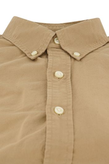 Polo Ralph Lauren casual overhemd Slim Fit slim fit beige effen katoen