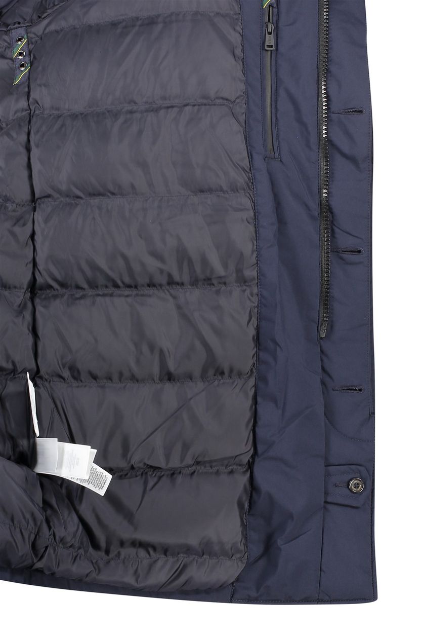 Polo Ralph Lauren winterjas donkerblauw normale fit effen rits + knoop