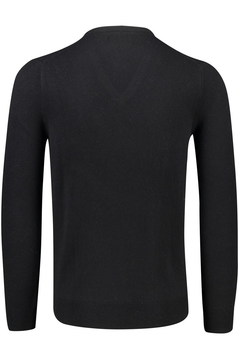 Polo Ralph Lauren trui zwart effen katoen v-hals 