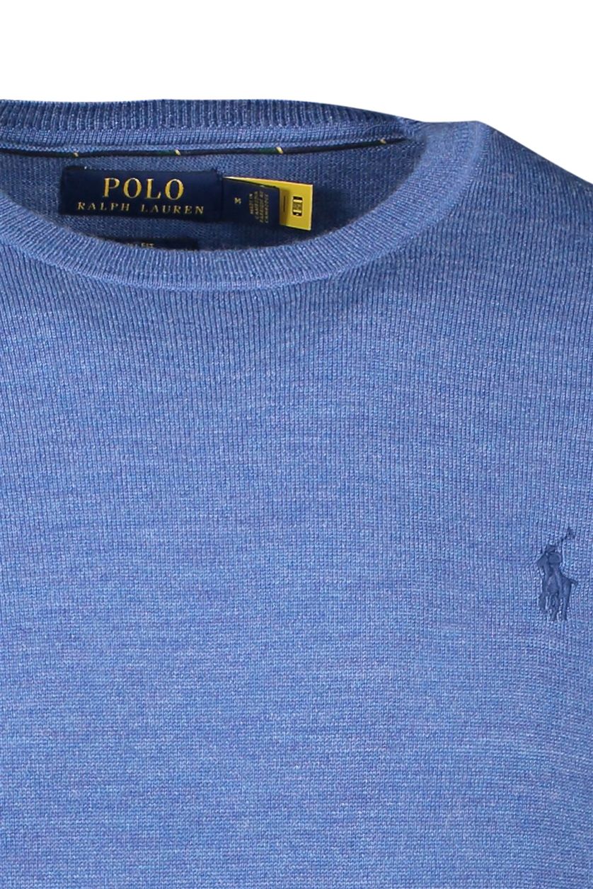 Polo Ralph Lauren trui blauw effen merinowol ronde hals 