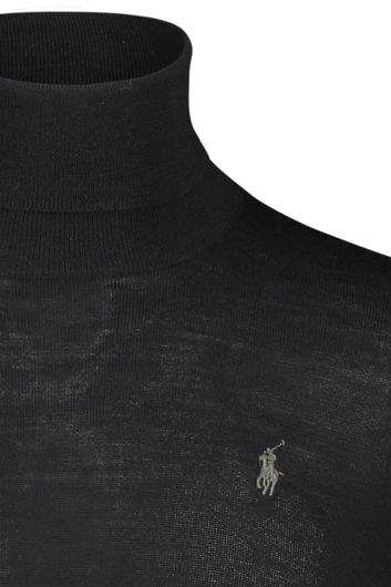 coltrui Polo Ralph Lauren zwart effen merinowol 