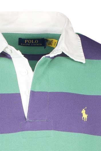 Polo Ralph Lauren trui  paars 3 knoops gestreept katoen