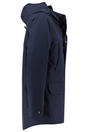 winterjas Polo Ralph Lauren donkerblauw normale fit effen rits + knoop