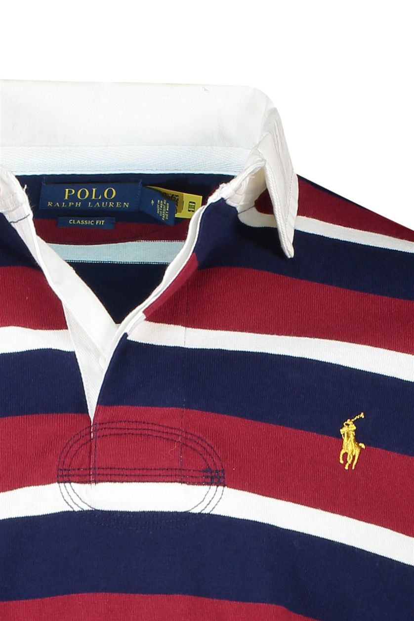 Polo Ralph Lauren trui rood gestreept katoen ronde hals 