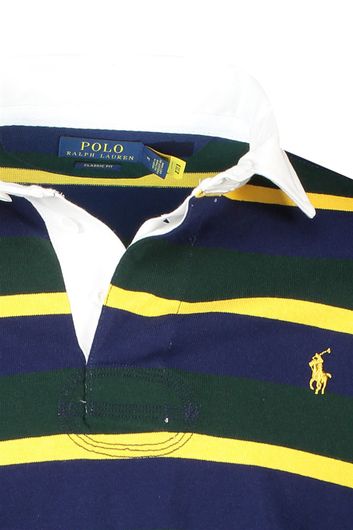 Polo Ralph Lauren trui rugby kraag groen gestreept katoen