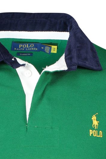 Polo Ralph Lauren trui groen 3 knoops gestreept katoen
