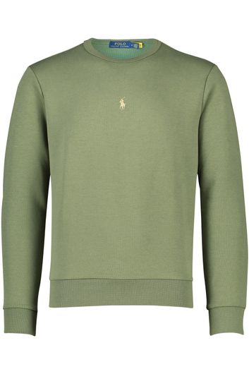 Polo Ralph Lauren trui ronde hals groen effen met logo katoen