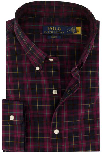 casual overhemd Polo Ralph Lauren Slim Fit roze geruit katoen slim fit 