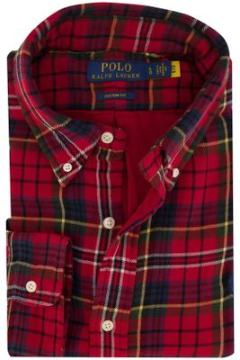 Polo Ralph Lauren casual overhemd Polo Ralph Lauren Custom Fit rood geruit katoen wijde fit 