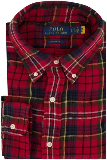 casual overhemd Polo Ralph Lauren Custom Fit rood geruit katoen wijde fit 