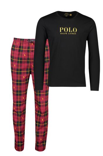 Zwarte Polo Ralph Lauren pyjama met print katoen