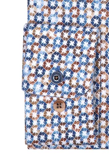 R2 business overhemd slim fit blauw geprint met button under boord