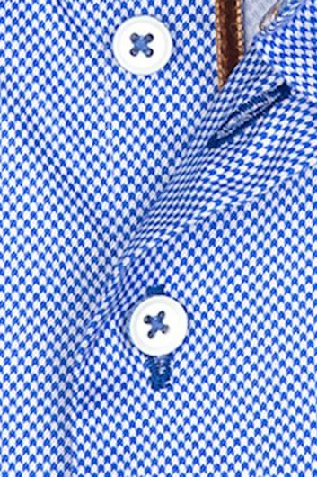 overhemd mouwlengte 7 R2 lichtblauw effen katoen slim fit 