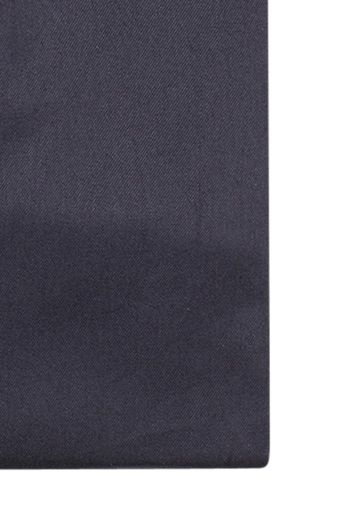 overhemd mouwlengte 7 R2 grijs effen katoen slim fit 