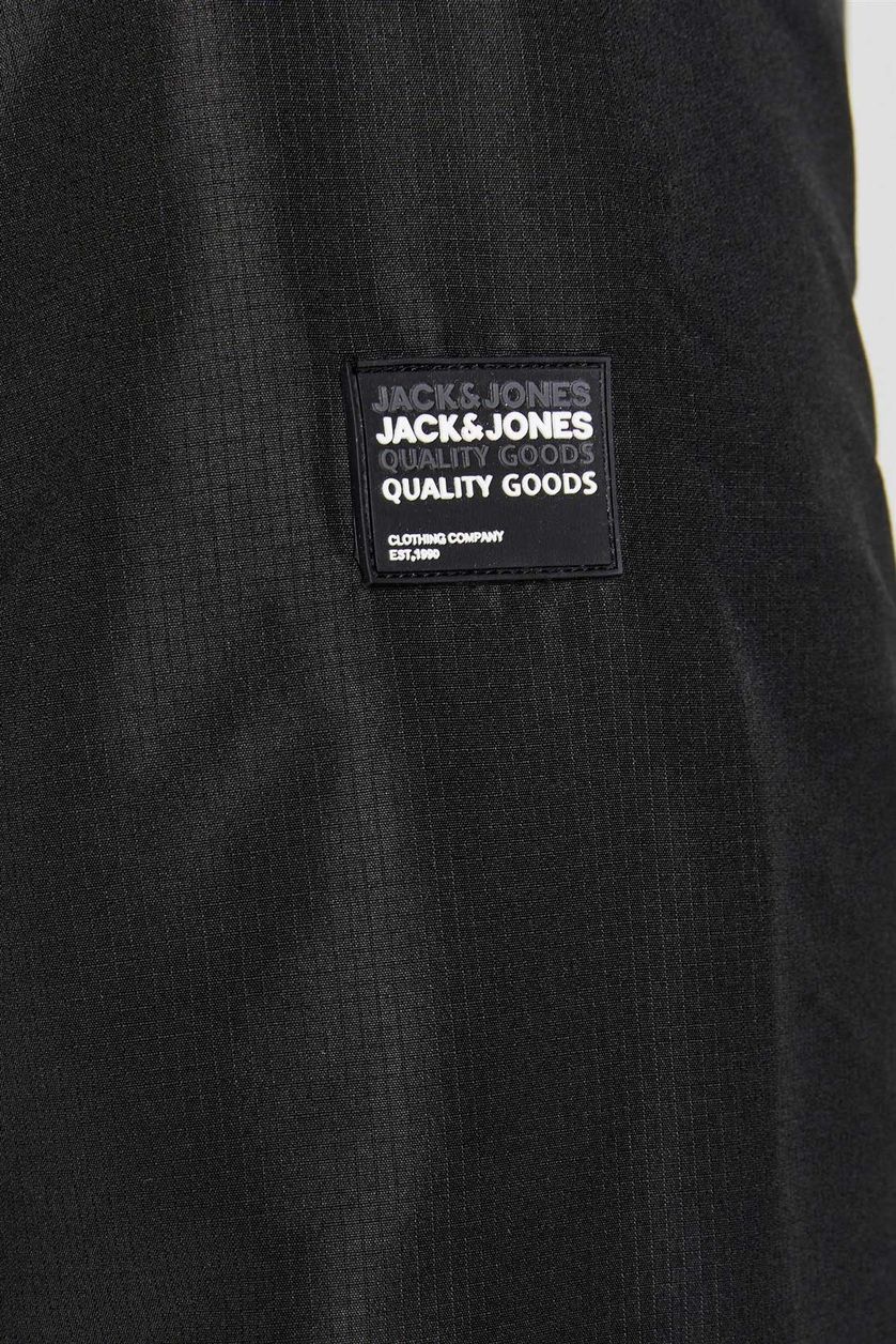 Plus Size Jack & Jones zomerjas zwart normale fit effen rits