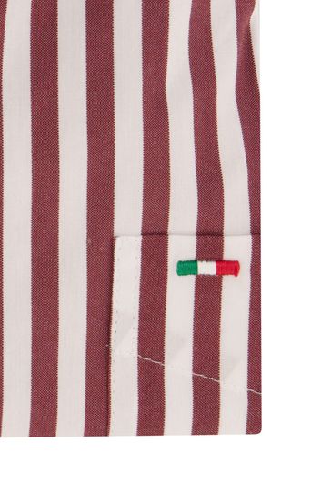 casual overhemd Portofino bordeaux gestreept katoen normale fit 