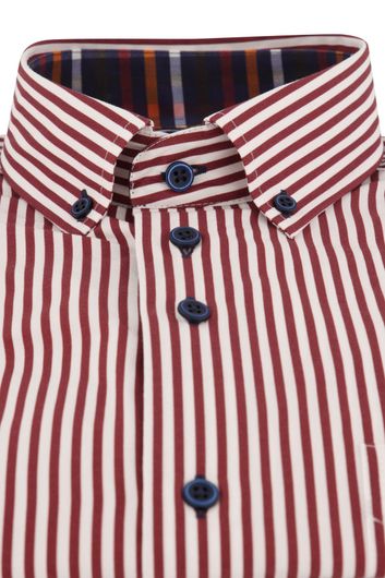 casual overhemd Portofino rood gestreept katoen normale fit 