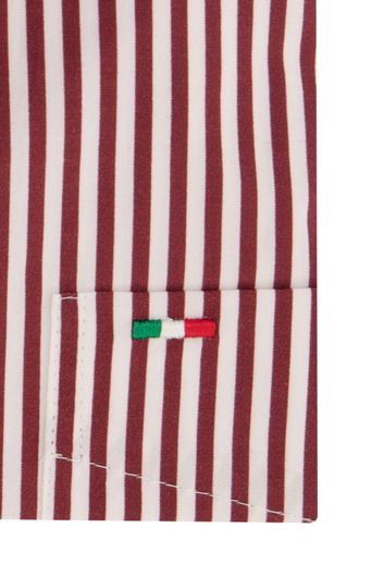 Portofino casual overhemd normale fit rood gestreept katoen