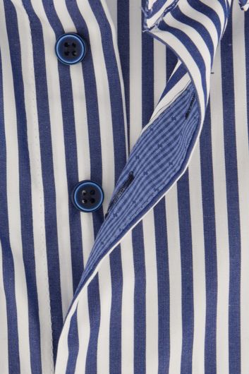 casual overhemd Portofino blauw gestreept katoen normale fit 