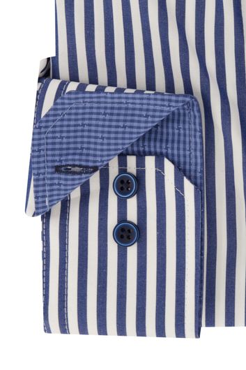 casual overhemd Portofino blauw gestreept katoen normale fit 