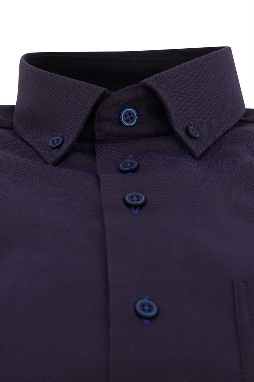 Portofino overhemd paars effen 100% katoen normale fit