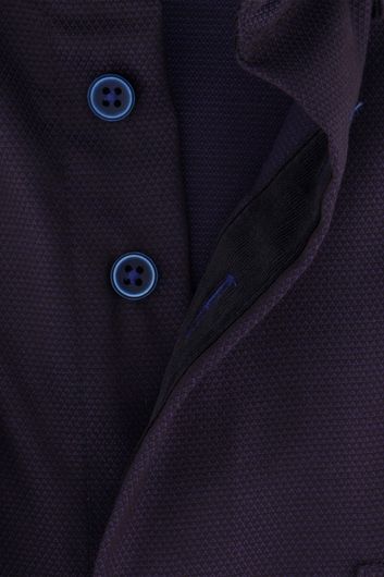 casual overhemd Portofino paars effen katoen normale fit 