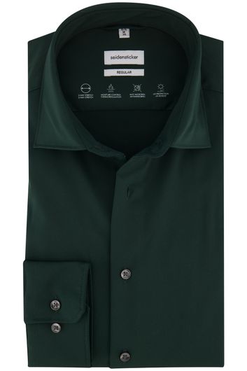 business overhemd Seidensticker Regular groen effen  normale fit 