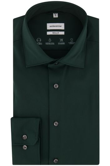 business overhemd Seidensticker Regular groen effen  normale fit 