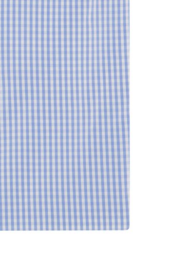 Seidensticker business overhemd Regular normale fit lichtblauw geruit synthetisch