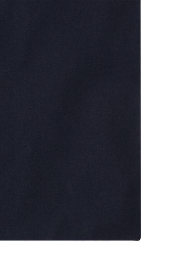 overhemd korte mouw Seidensticker Regular donkerblauw effen katoen normale fit 