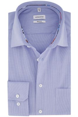 Seidensticker business overhemd Seidensticker Regular lichtblauw effen katoen normale fit 