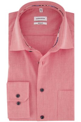 Seidensticker business overhemd Seidensticker Regular roze effen katoen normale fit 