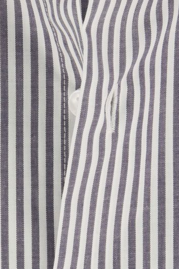 business overhemd Seidensticker Regular grijs gestreept katoen normale fit 