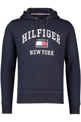 Tommy Hilfiger sweater Tommy Hilfiger blauw geprint katoen hoodie 