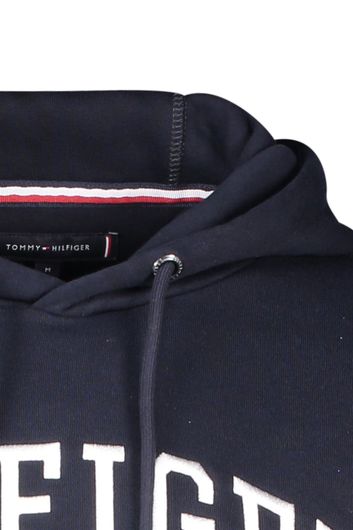 Tommy Hilfiger sweater hoodie blauw geprint katoen