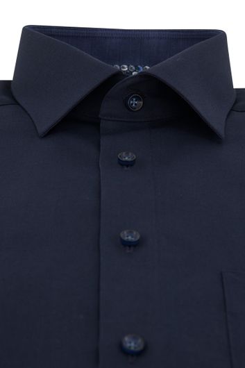 business overhemd Olymp Luxor Comfort Fit donkerblauw effen katoen wijde fit 