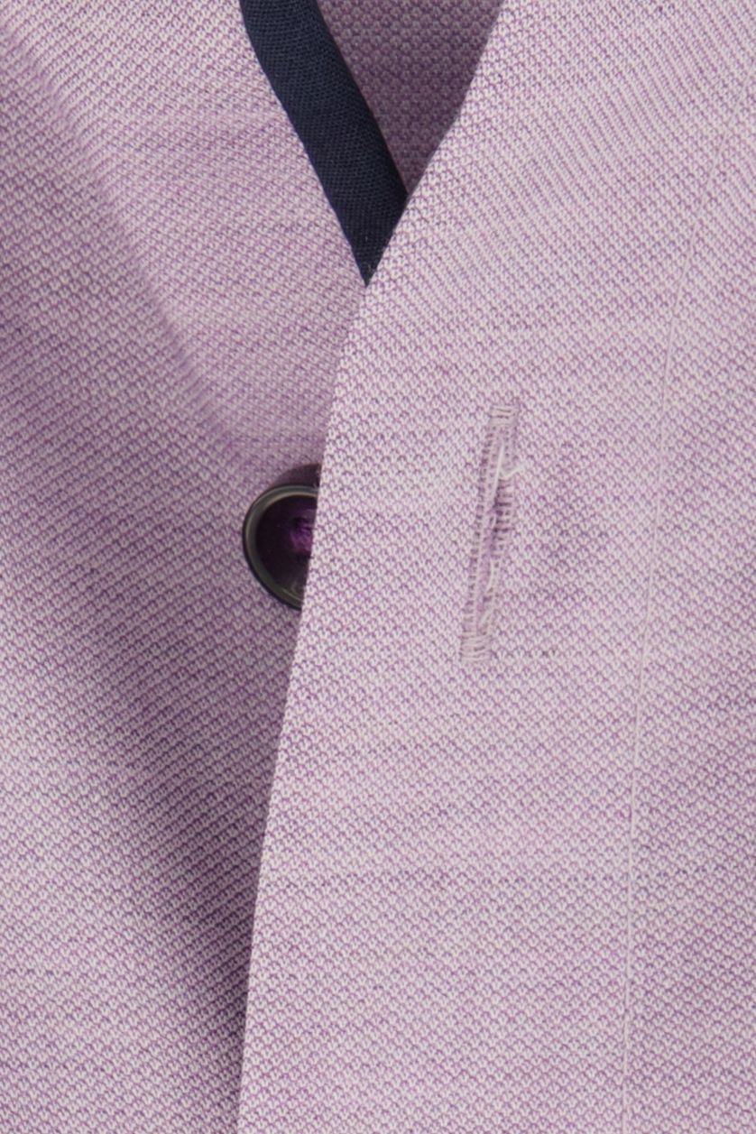 Olymp overhemd korte mouw Luxor Modern Fit paars geprint katoen normale fit