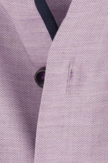 overhemd korte mouw Olymp Luxor Modern Fit paars geprint katoen normale fit 