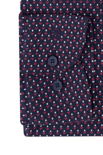 Olymp business overhemd Level Five extra slim fit donkerblauw geprint 