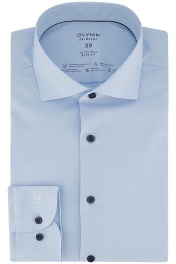 business overhemd Olymp Level Five lichtblauw effen  extra slim fit 